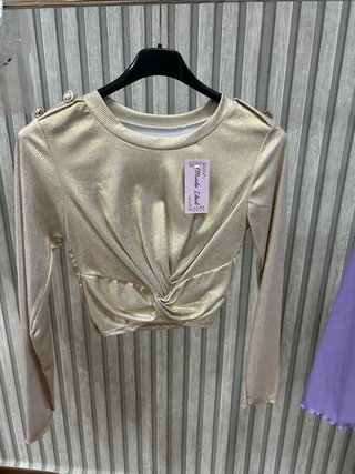 Top Dorado Manga Larga