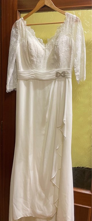 Vestido de novia con encaje MEDIDAS largo + 1’50