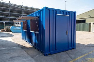 Contenedor de 20 pies azul