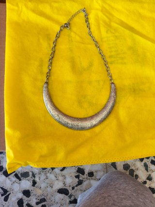 Collar tipo esclava plateado