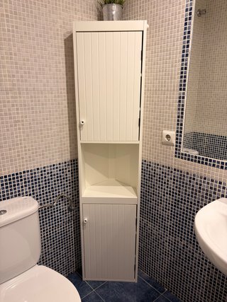 Armario de Baño Esquinero Blanco