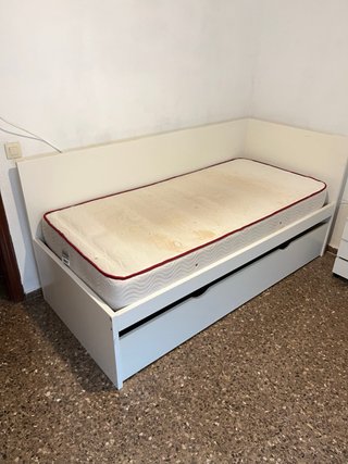 Cama nido blanca con somier inferior