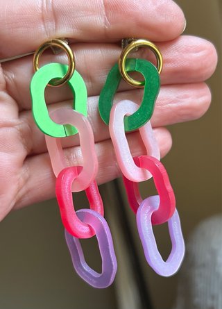 Pendientes de Eslabones Multicolor
