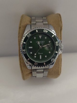 Reloj Longbo Plateado y Verde