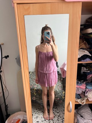 Vestido de seda morado