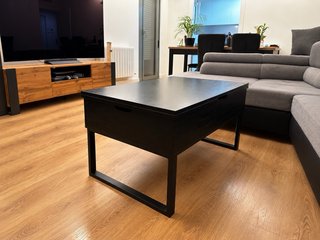 Mesa de centro elevable y extensible negra
