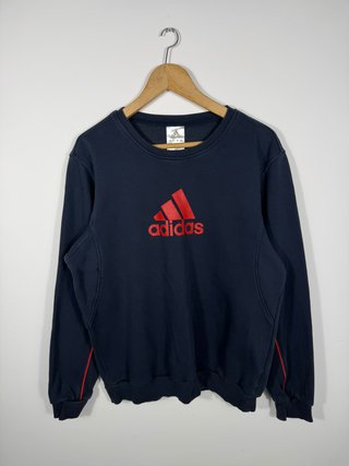 Sudadera Adidas azul marino logo rojo Talla L