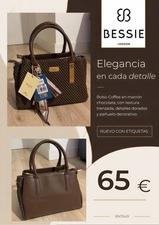 Bolso Bessie London Marrón Trenzado