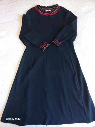 Vestido de punto azul marino