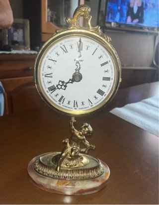 Orologio da tavolo vintage con cherubino