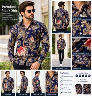 Camisa Vintage Estampada Talla L