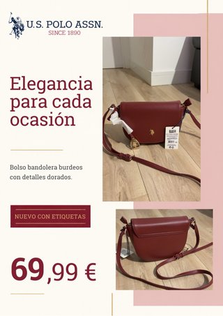 Bolso Bandolera U.S. Polo Assn. Burdeos