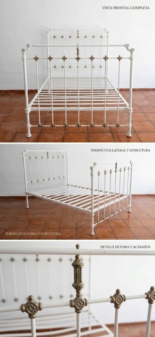 Cama de Matrimonio Antigua de Hierro Forjado