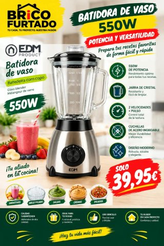 Batidora de Vaso EDM 550W