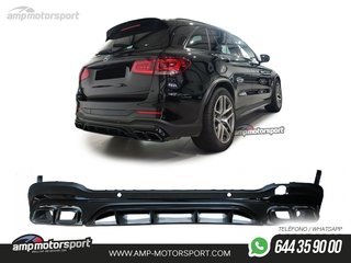 DIFUSOR TRASERO CON COLAS PARA MERCEDES GLC X253 NEGRO MATE 2019--