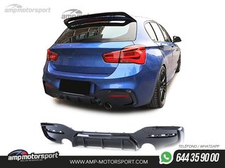 DIFUSOR TRASERO BMW SERIE 1 F20 LOOK M-PERFORMANCE NEGRO BRILLO