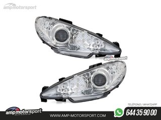 FAROS DELANTEROS OJOS DE ANGEL PARA PEUGEOT 206 2002-2009