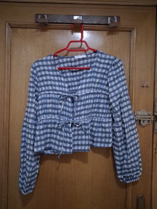 Conjunto 2 piezas cuadros vichy azul Talla S