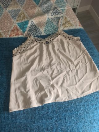 Blusa Lencera Beige con Hombreras Shein XL