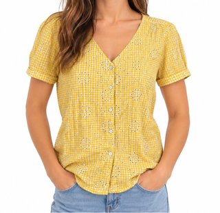 Blusa Amarilla de Encaje Springfield
