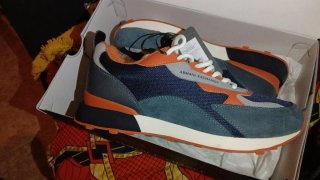 Zapatillas Armani Exchange Azul y Naranja