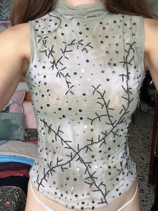 Top Verde con Lentejuelas