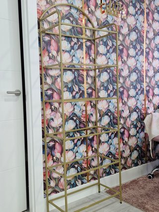 Estantería Dorada de Cristal con 6 Baldas
