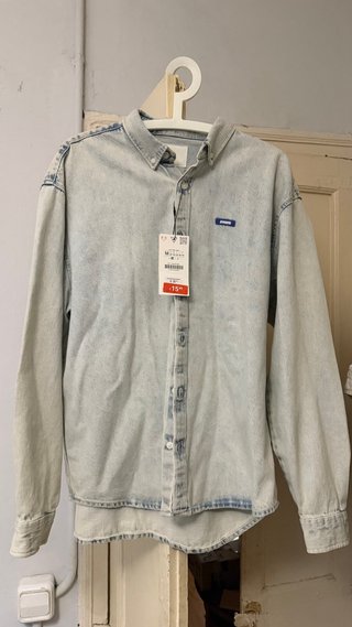 Camisa Vaquera Zara Azul Claro Talla M