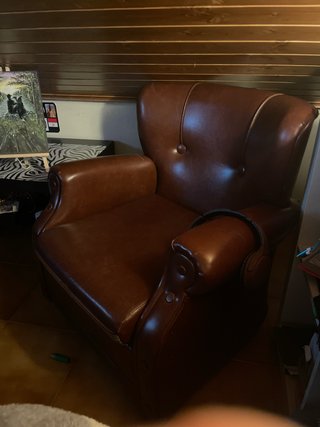 Sillón Vintage de Piel Marrón Se venden por unidad