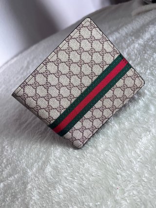 Billetera GG Beige con Raya Verde y Roja