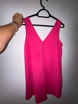 Vestido Rosa con Lazos nuevo sin etiqueta