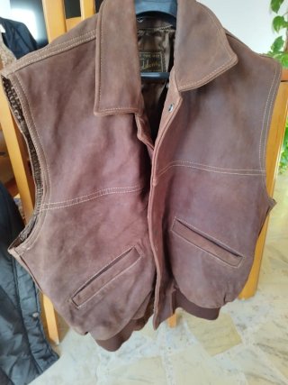 Chaleco de piel Redskins marrón XXL