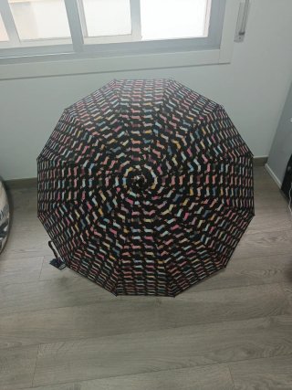 Paraguas negro perros salchicha.Sin estrenar.68cm