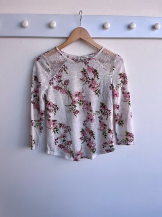 Camiseta Springfield Floral con Encaje Talla S