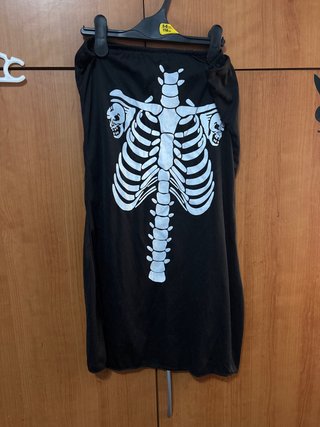 Vestido Palabra de Honor Estampado Esqueleto