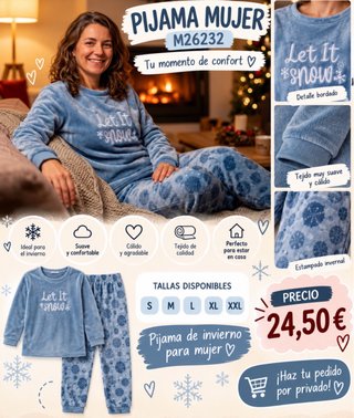 Pijama de Invierno Mujer Azul