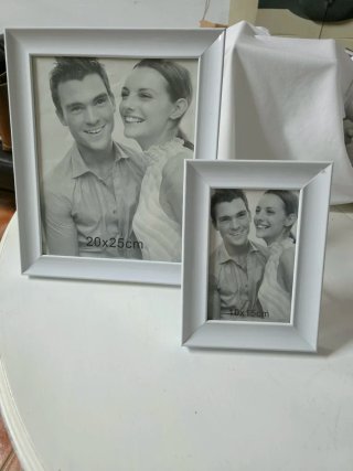 /Set de 2 Portafotos Blancos