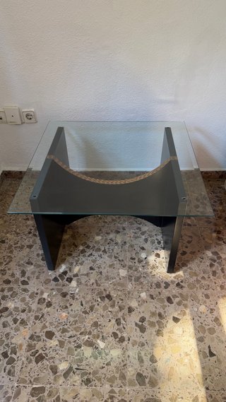 Mesa de Centro de Cristal y Madera