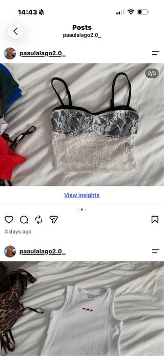 Top de encaje blanco y negro