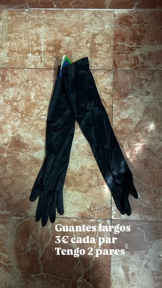 2 Pares de Guantes Largos Negros