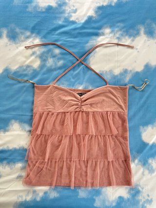 Top de tirantes rosa salmón