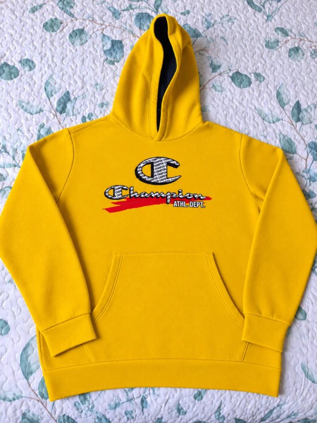 Sudadera Champion con capucha amarilla