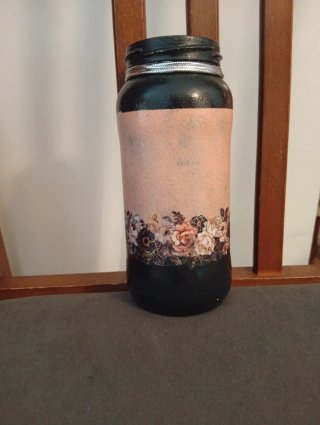 Bote Decorativo cristal pintado a mano
