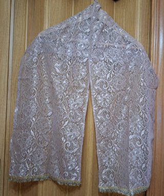 Fular de encaje beige