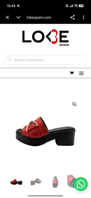 Sandalia-zueco rojo metalizado