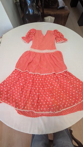 566 Traje de flamenca rojo con lunares