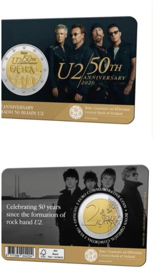 Moneda Conmemorativa 2€ U2 50 Aniversario