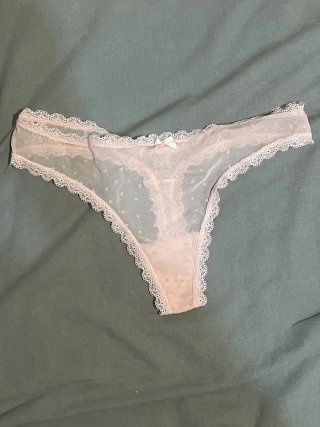 Tanga Wome de tul rosa con lunares