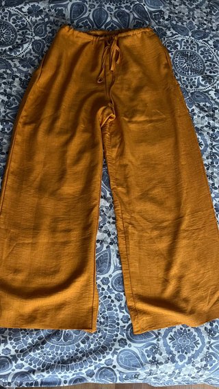 Pantalones de lino naranja