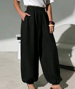 Pantalón Bombacho Negro Talla Grande